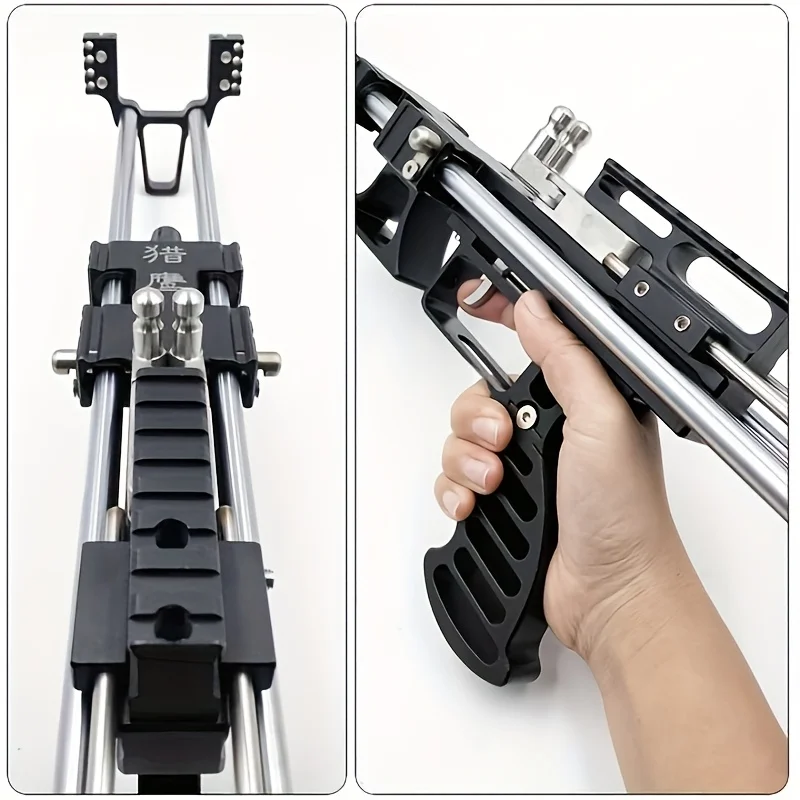 Red/green Laser Aiming Slingshot 80 Pound Telescopic Long Pole Metal Slingshot Outdoor Hunting Shooting DIY Hunting Accessories-4