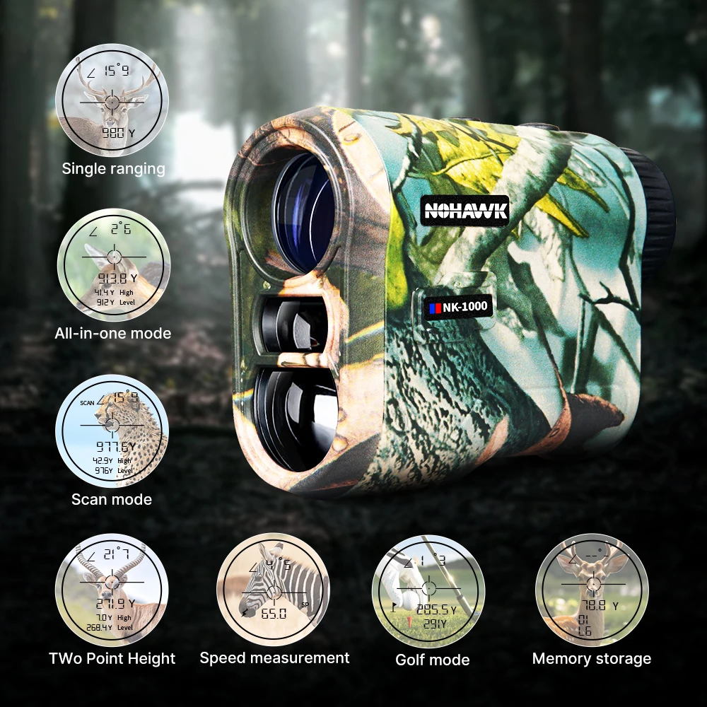Nohawk Hunting Rangefinder 1000M Multifunctional Range Finder with USB-C Charging Monoculars Telescope for Hunting and Golfing-2