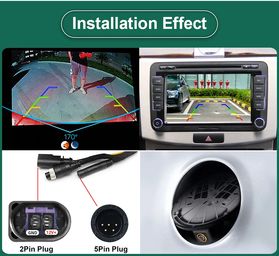 170° AHD 1080P Flip Emblem Rear View Reverse Backup Camera For VW Golf 6/7/8 Polo CC Beetle Magotan B6 B7 B8 EOS T-roc Passat-4