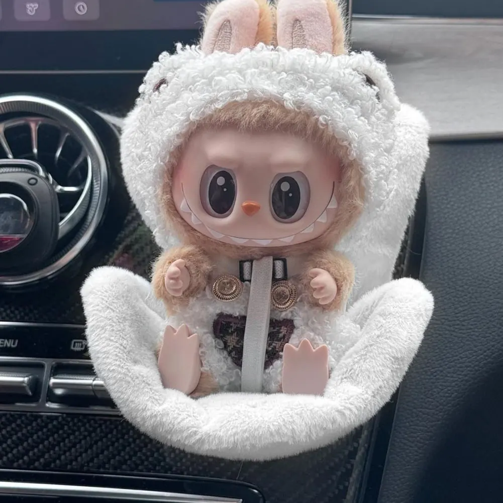 15-17cm Labubu Doll Carseat All Doll Safety Seat Accessories Cute Dolls Car Air Outlet Decoration High-Grade Auto Interior Gifts-3