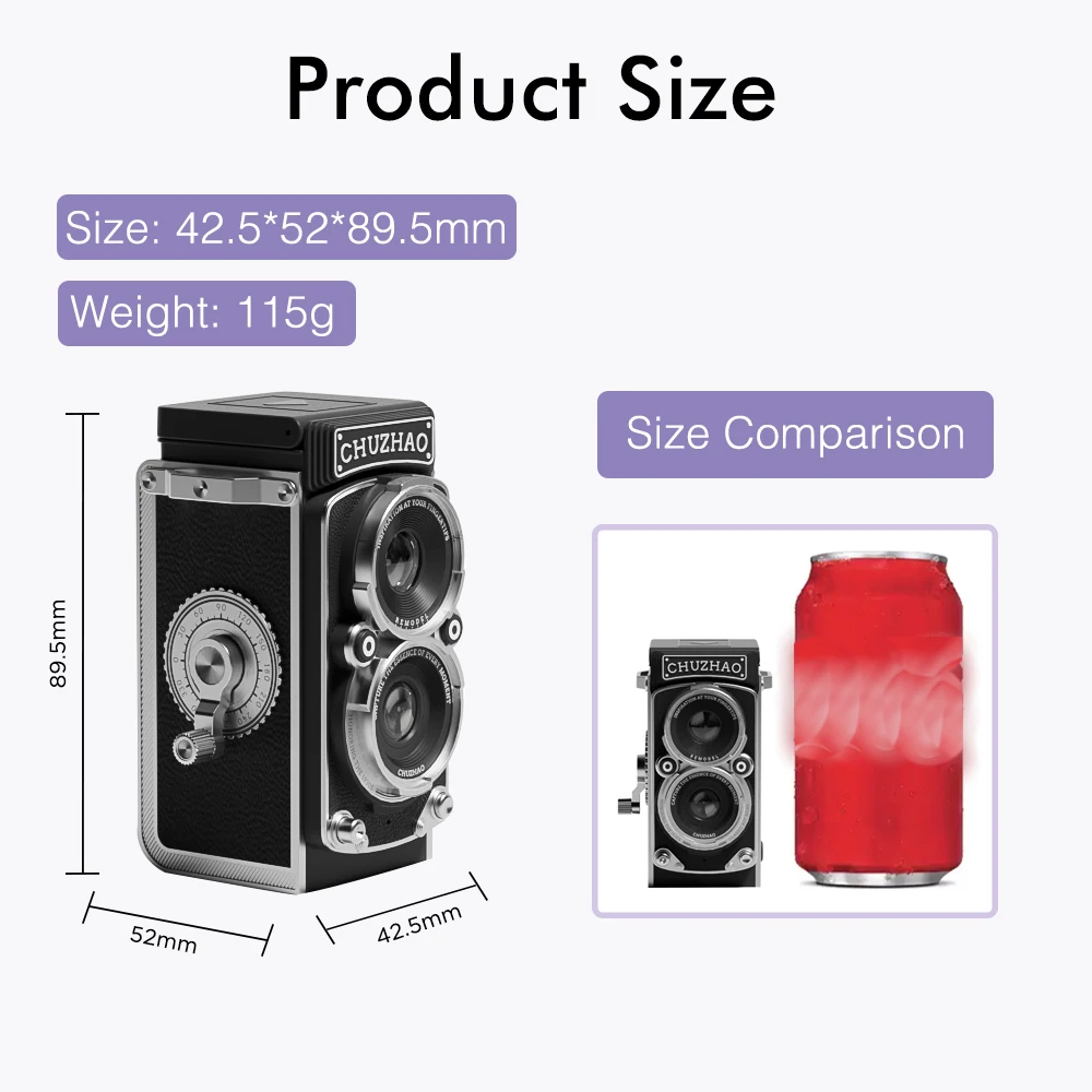 CHUZHAO Mini Retro Digital Camera with 1.54inch Screen 1080p Video 12MP Photos Compact Vintage Portable for Birthday Gift-5