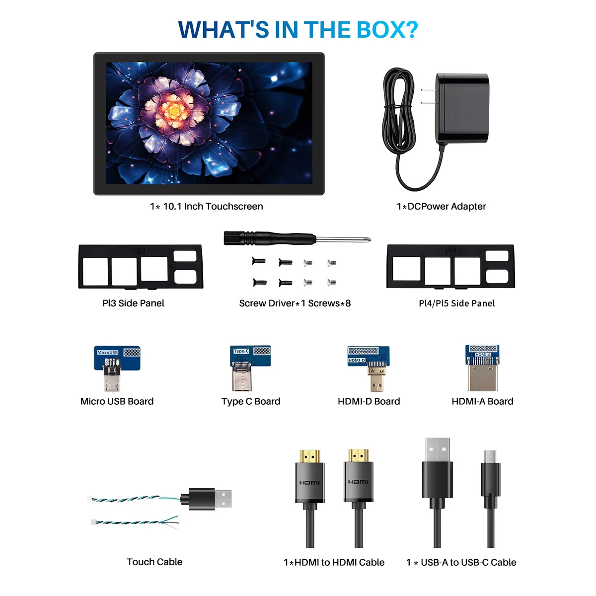 Unew 10.1 inch Raspberry Pi Touch Screen Monitor 1920x1200 IPS  Display HDMI Type-C USB-C for compatible Banana Win Pi 5 4 3 A+-5