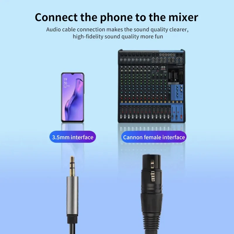 XLR to 3.5mm Audio Cable Microphone Balanced Analog Audio Cord XLR Female to AUX 3.5mm Jack for Computer Phone Speaker Amplifier-5