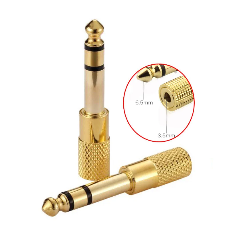 Audio 6.5 male to 3.5 female / 3.5 male jack to 6.35 female adapter amplifier adaptateur casque et micro small to large-4