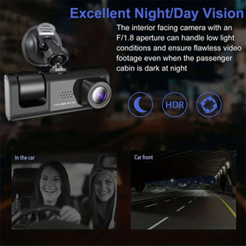 Dash Cam W/ IR Night Vision Loop Recording & 2