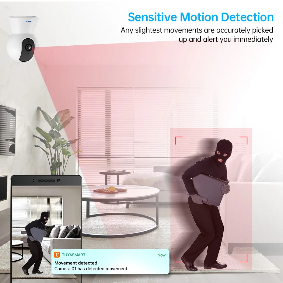 KERUI 4K 8MP Tuya Smart Mini WiFi IP Camera With Bracket Indoor Wireless Home Security AI Human Detect CCTV Surveillance Camera-2