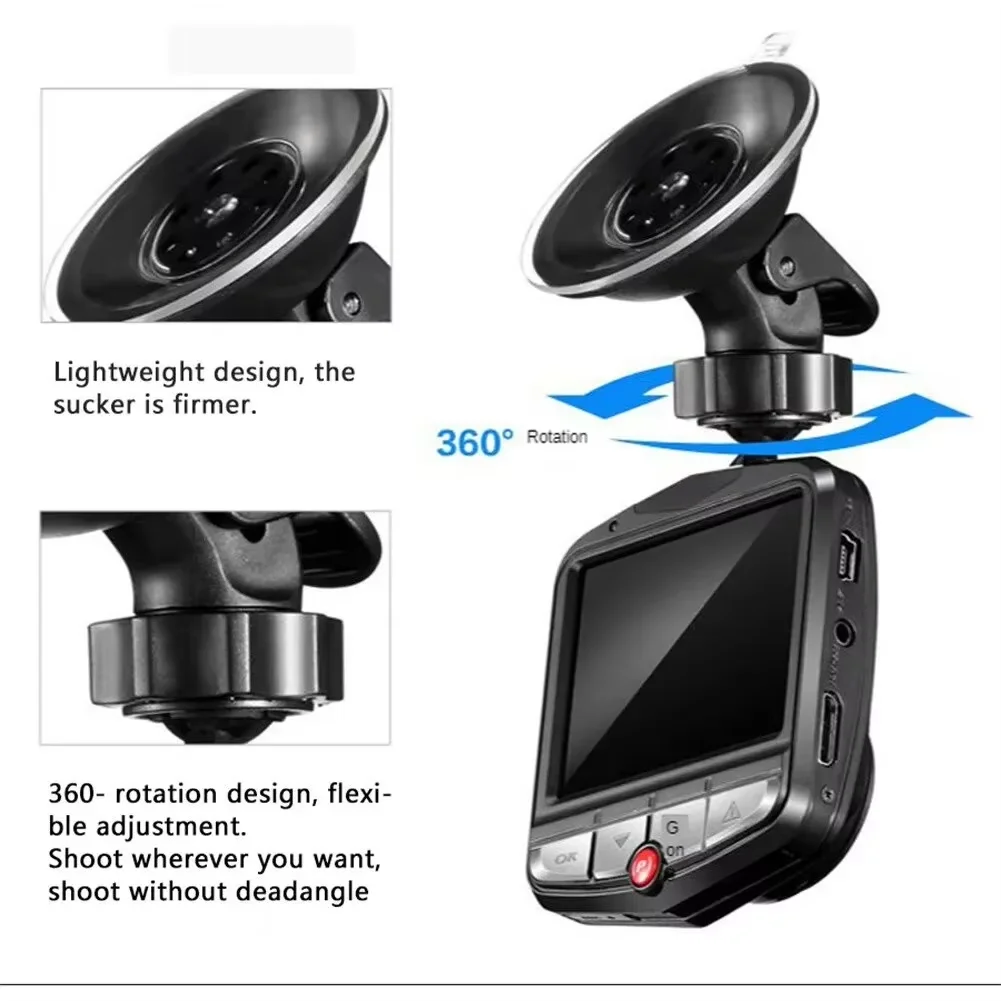 HD 1080P Dash Cam, Car DVR Camera Recorder with Night Vision, G-Sensor, Loop Recording, Parking Monitor, Wide Angle Lens for Veh-4