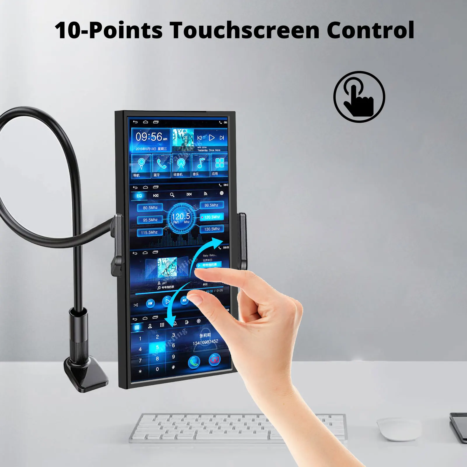 12.3 /14.5 inch TouchScreen Monitor HDMI & Type C 1920x720/2.5K IPS Display  LCD Bar Computer Temp Display Widescreen-4
