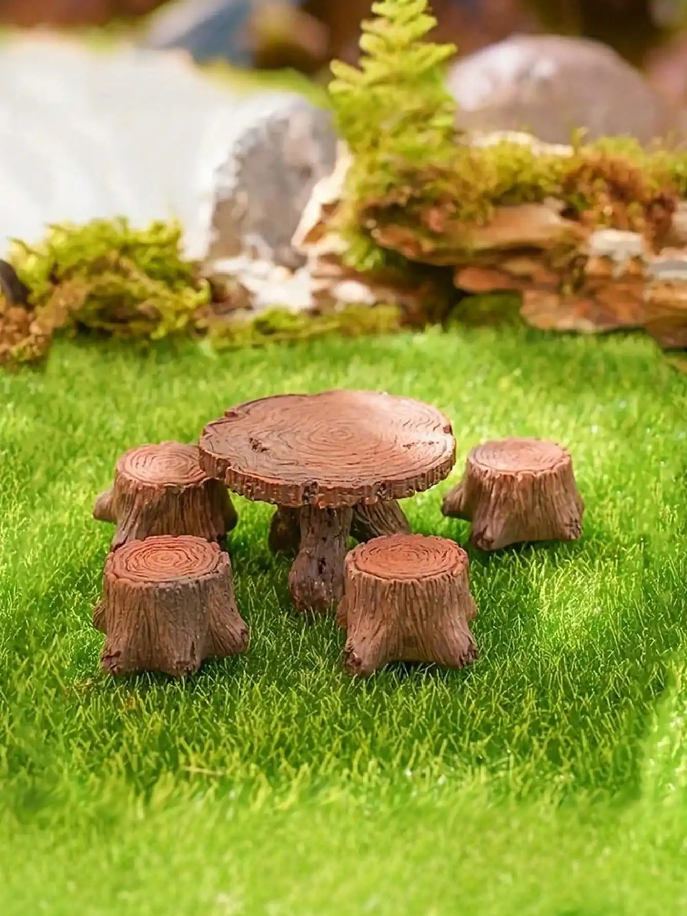 5 miniature tree stump garden art accessories resin decoration, garden landscape accessories, resin creative crafts-6