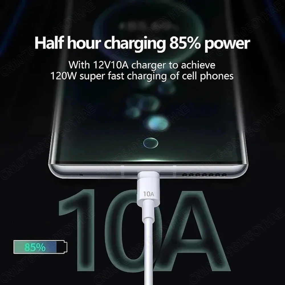120W 10A USB Type C USB Cable Super Fast Charing Line for Xiaomi Samsung Huawei Honor Quick Charge 1M/2M USB C Cables Data Cord-4