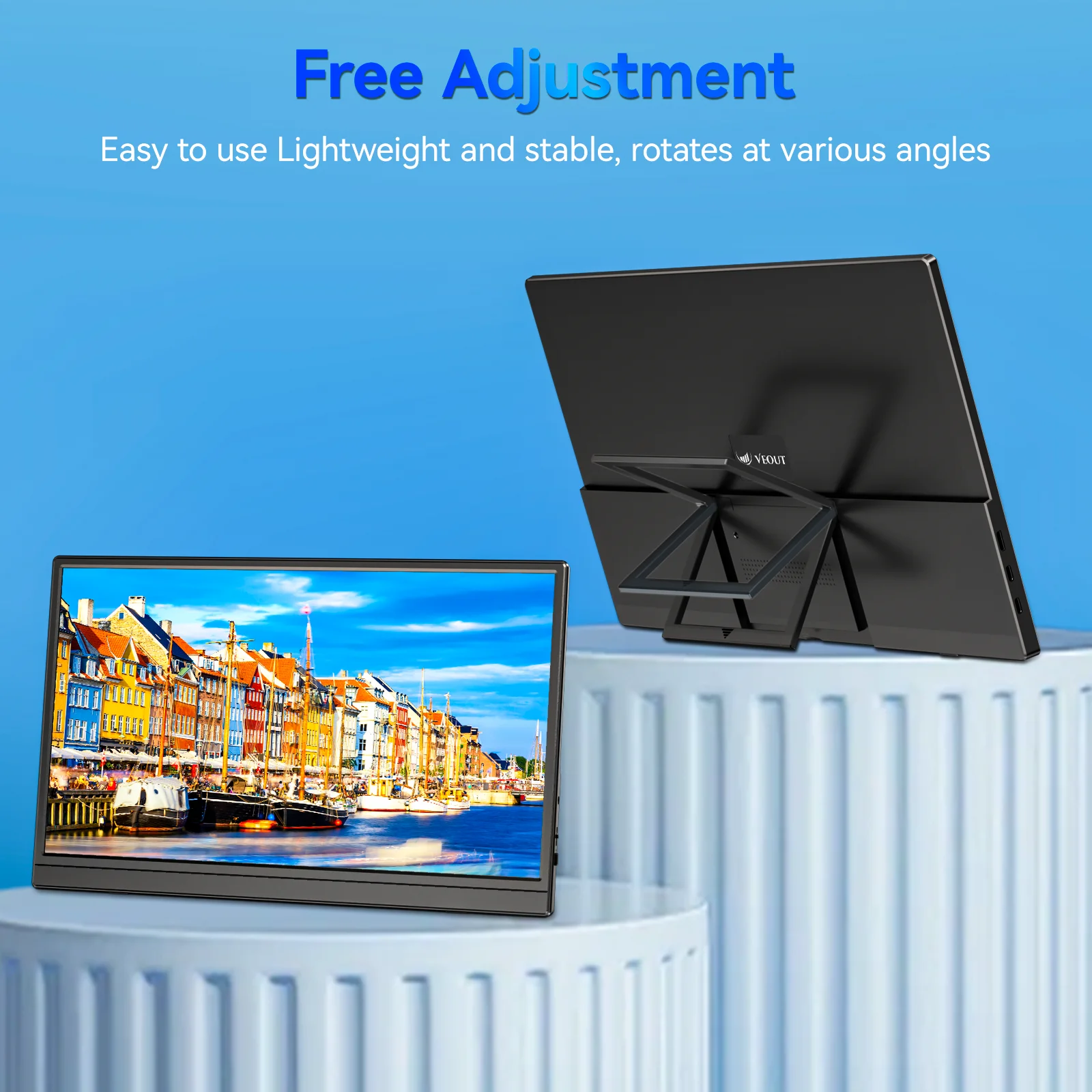 VEOUT Gift 15.6inch 60HZ Gaming Portable Monitor for Laptop, 1080P IPS Display LCD FHD External Second Computer Screen for Phone-3