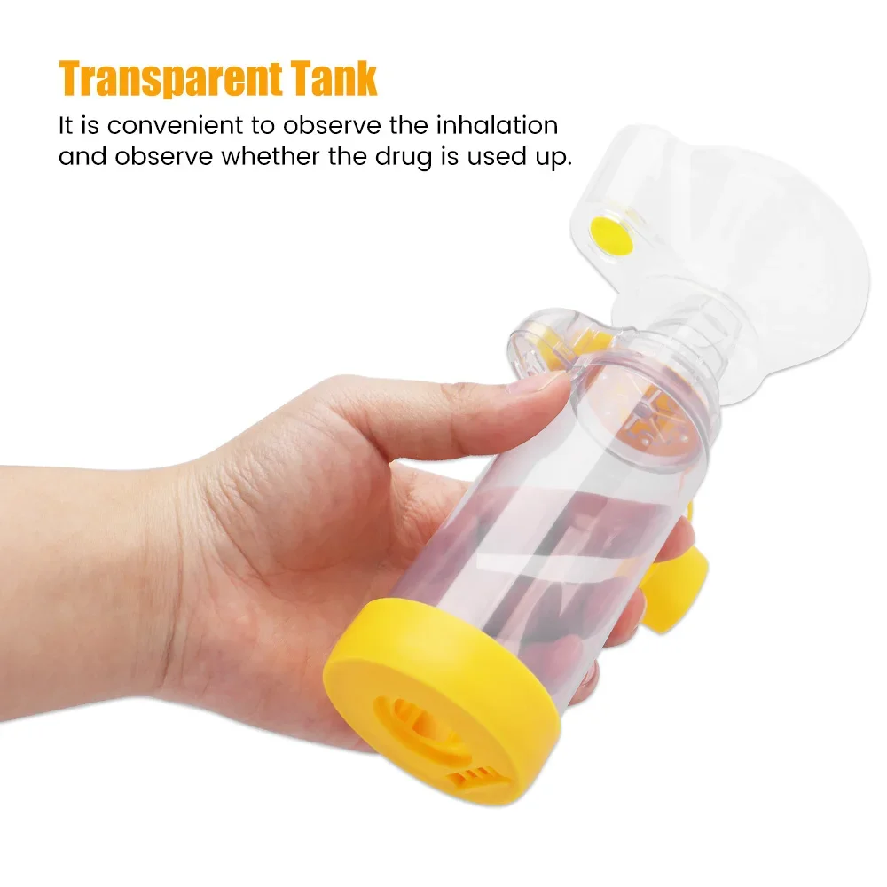 Automizer Asthma Spacer Inhaler Spacer Mist Storage Compressor Aerosol Cabin Nebulizer Tank with Mask Cup for Adult Child Baby-4