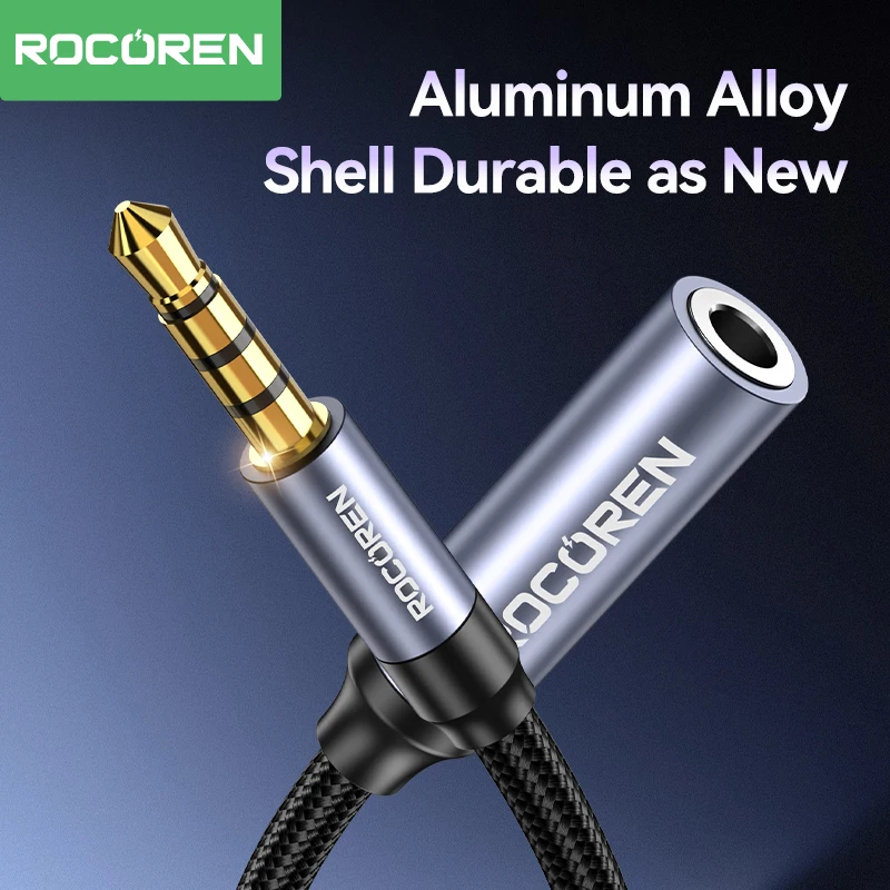 Rocoren AUX Cable 3.5mm Jack Male to Female Audio Extension Speaker Cable Converter For Phone Headphones Laptops Tablets adapter-3
