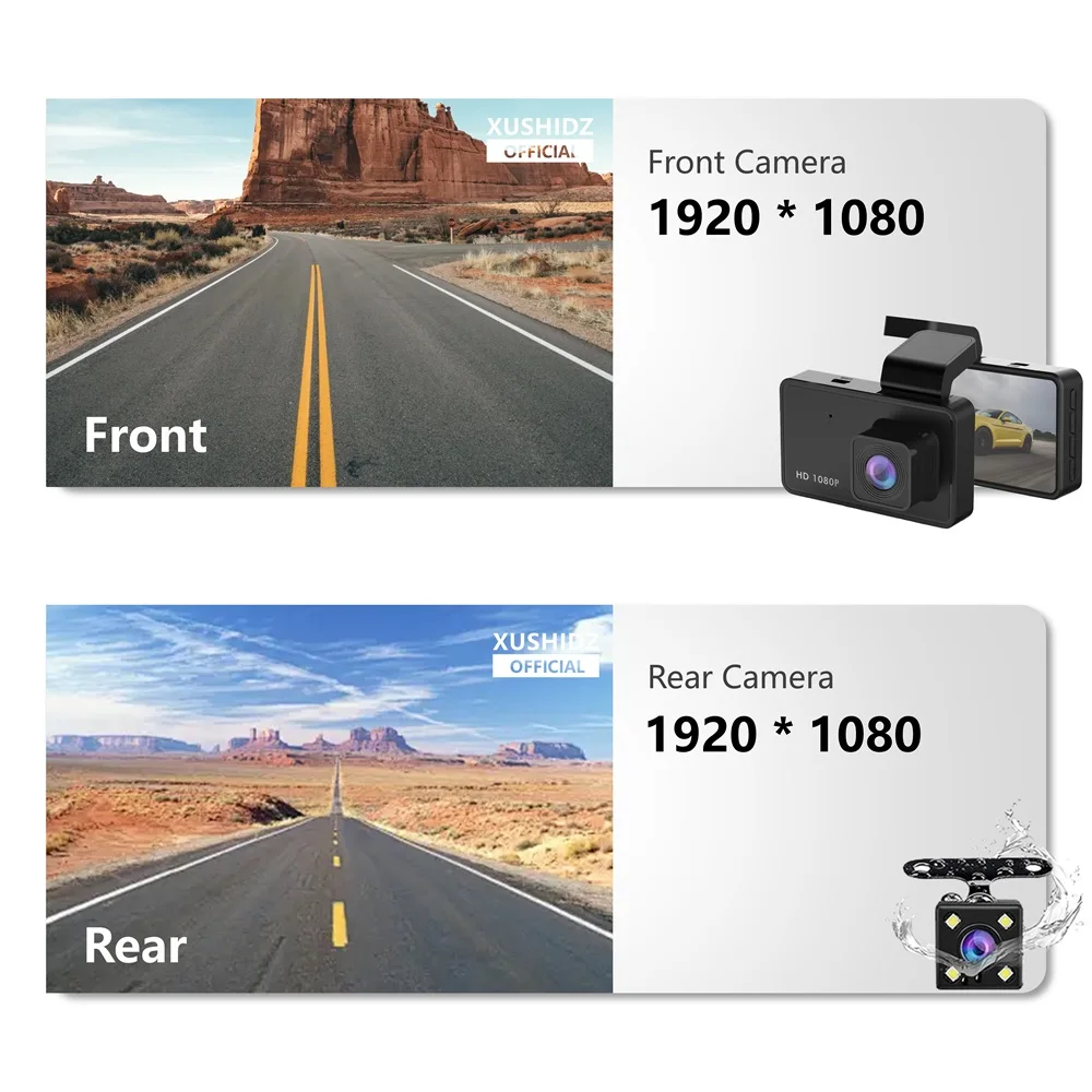 XUSHIDZ Q10 1080P NEW Dash Cam Night Vision Car DVR Vehicle Recorder Car Camera G-sensor HDR DVR  Loop Recording Dashcam-5