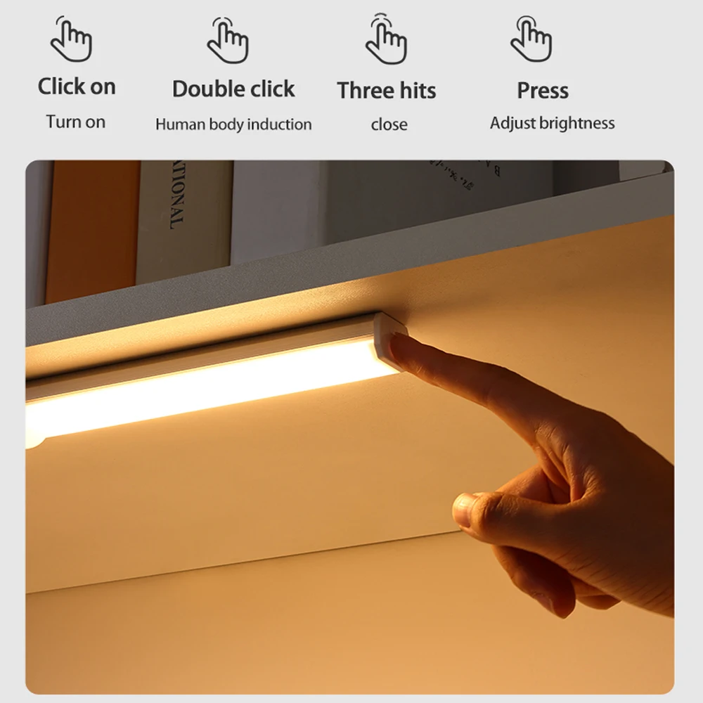 LED Motion Sensor Light Wireless LED Night Light Type C Rechargeable Light Cabinet Wardrobe Lamp Staircase Backlight For Kitchen-3