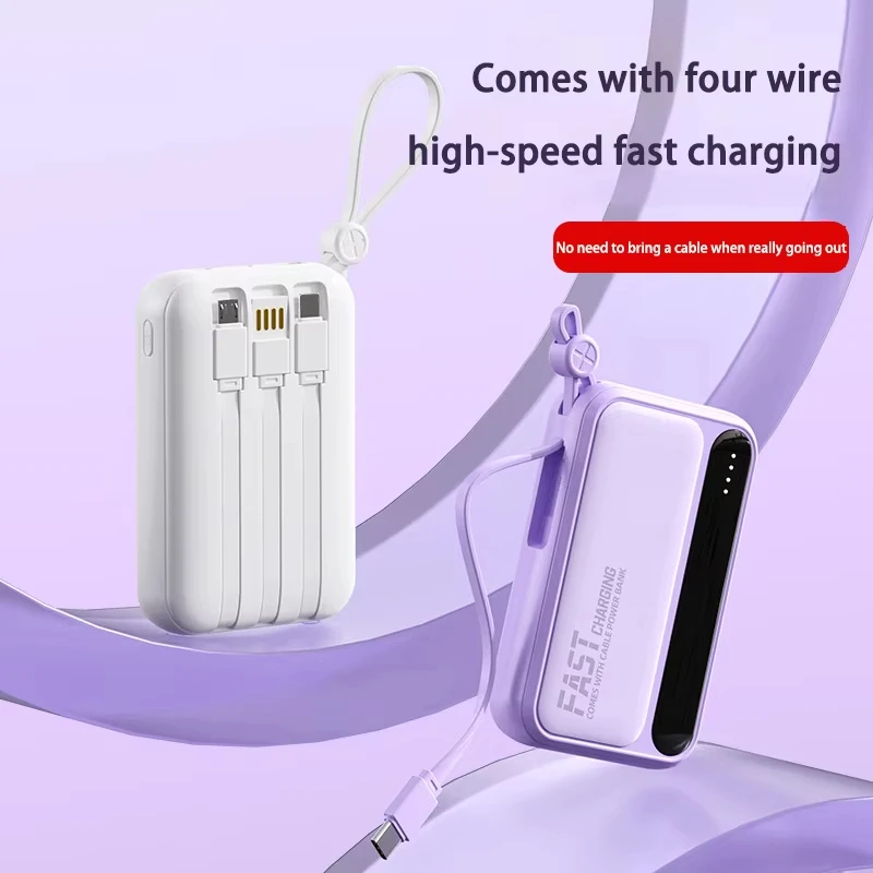 Xiaomi 50000mAh Large Capacity Power Bank 4 In 1 Built in Cables Intelligent Digital Display Laser Light for Samsung Apple-3