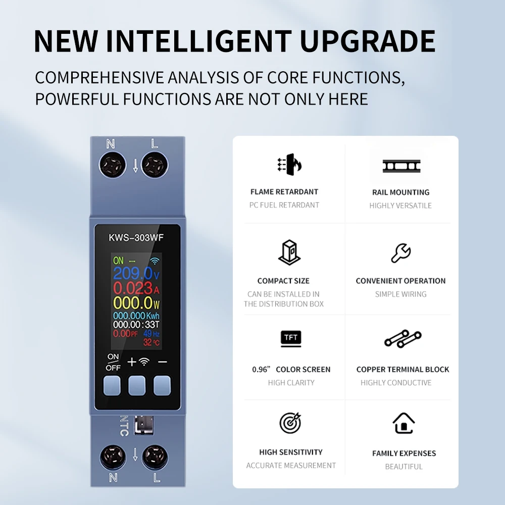Gaqqee Tuya WIFI Smart Switch Circuit Breaker LED Energy Meter KWh Power Metering Timer Relay Remote Control Smart Life APP-6