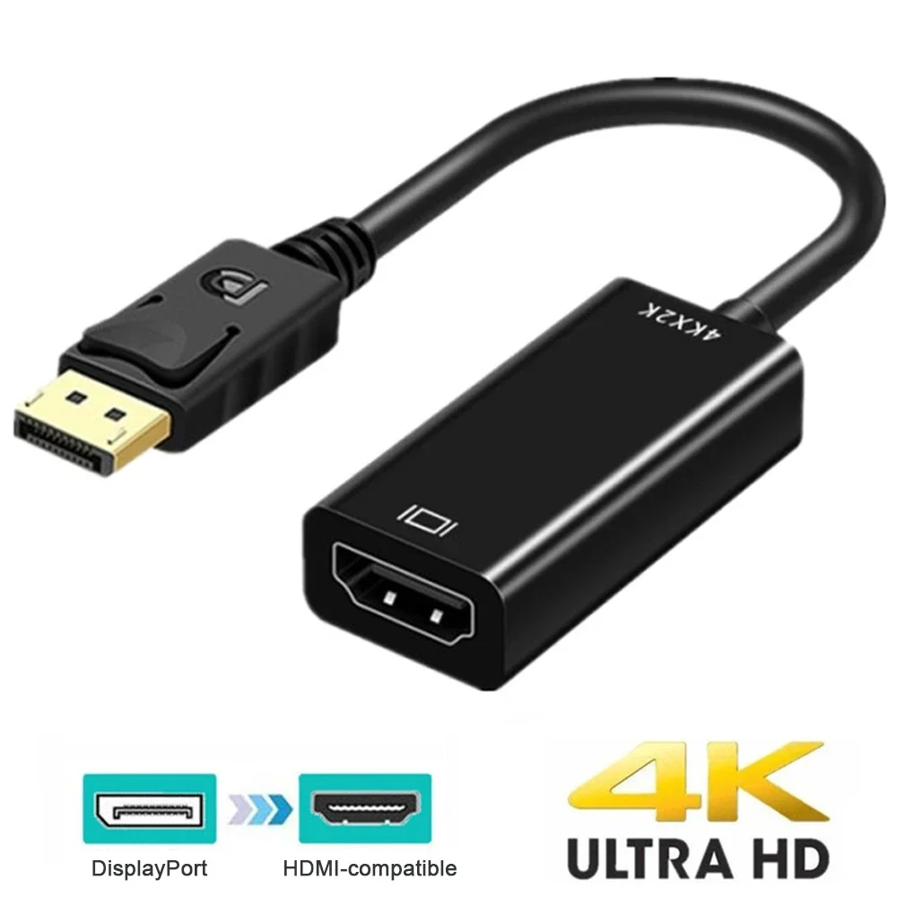 4K DisplayPort to HDMI-compatible Adapter Converter Display Port Male DP to Female HD TV Cable Adapter Video Audio For PC TV