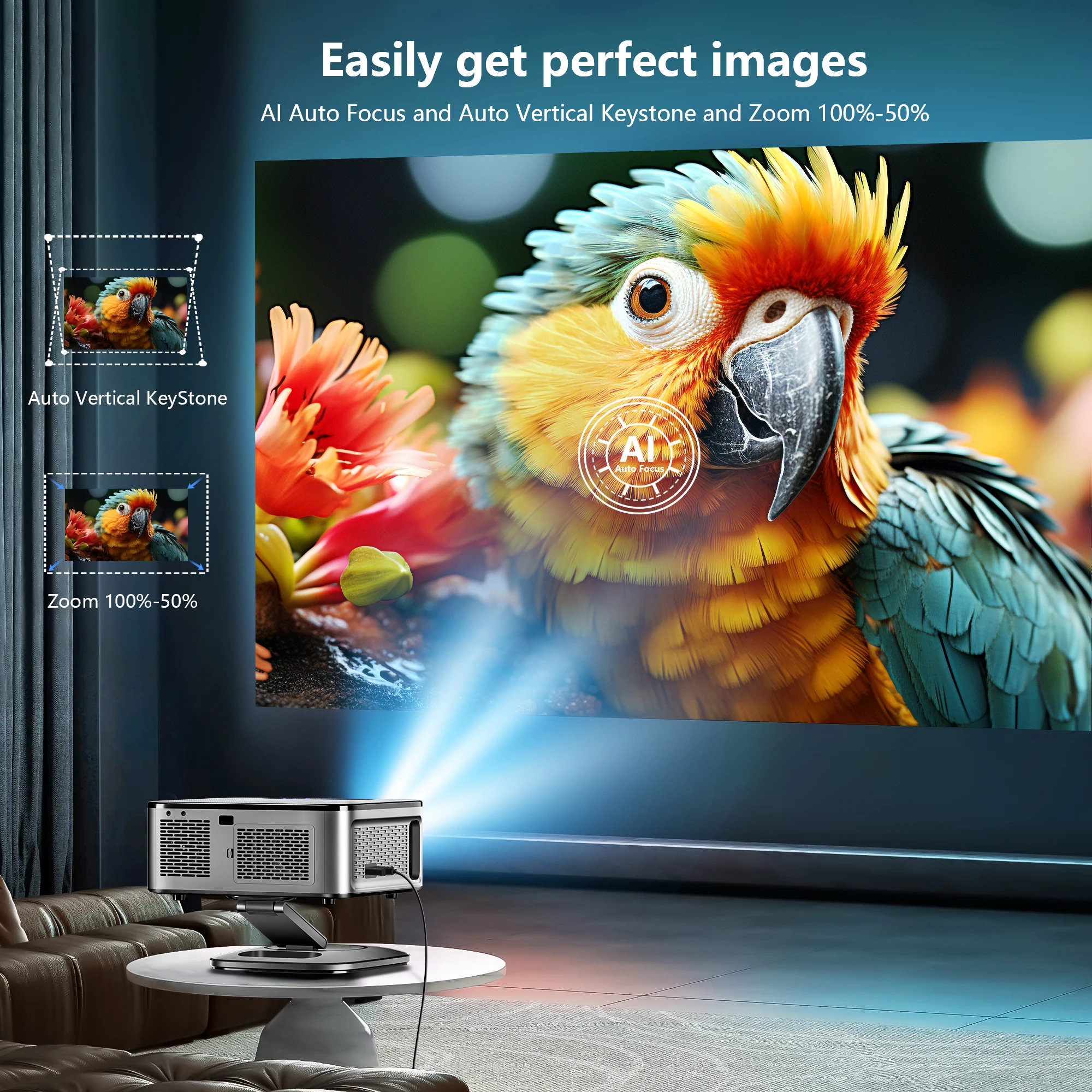 XIWBSY 40000Lumens Portable Projector 4K Android 12.0 Daylight Projector 64G 8K Video Home Theater AutoFocus Smart Proyector-2