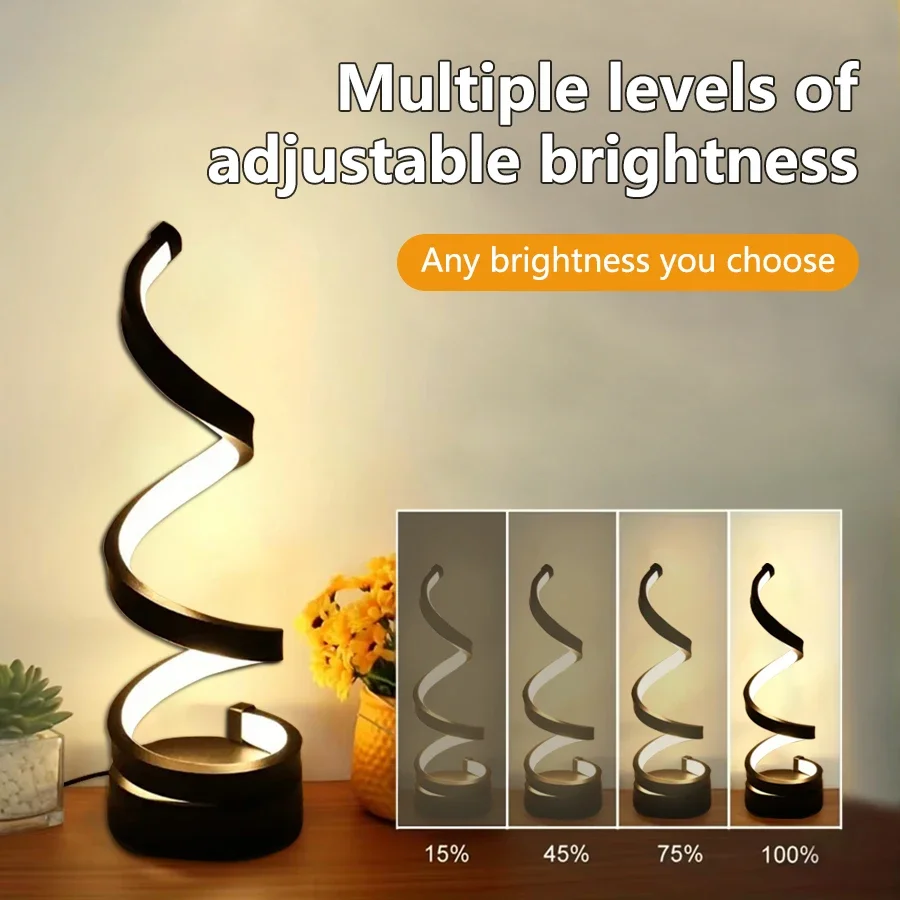 LED Night Light Spiral Table Lamp Modern Bedside Lamps Dimmable Night Lamp Office Living Room Bedroom Decoration Night Lights-2