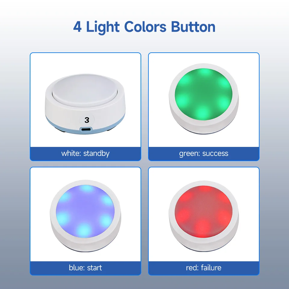 Retekess TM101 Quiz Answer Game Buzzer System 3 Answer Mode 4 Color State for Classroom Competition Game Show Family Party Games-3