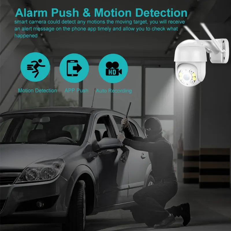 Icsee 8MP 4K IP Camera AI 5MP Speed Dome Auto Tracking PTZ Camera Smart Home Outdoor Wireless WIFI CAmera Surveillance Icsee-4