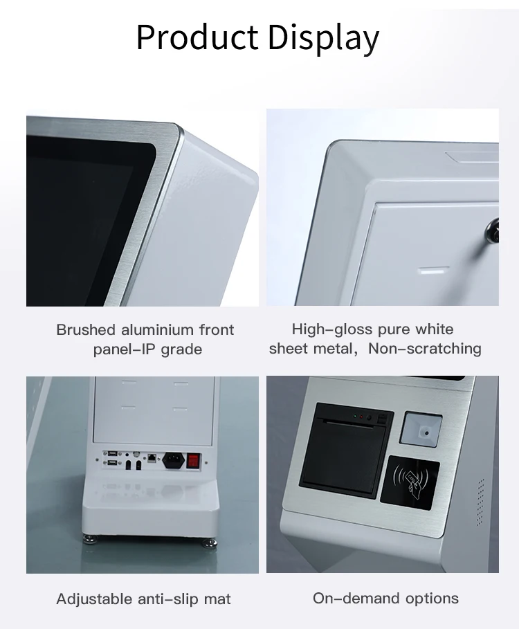 TouchWo Restaurant Ordering Android Win10 Win11 Linux Totem Self Service Payment Kiosk With Printer NFC QR Code Finger Reader-3