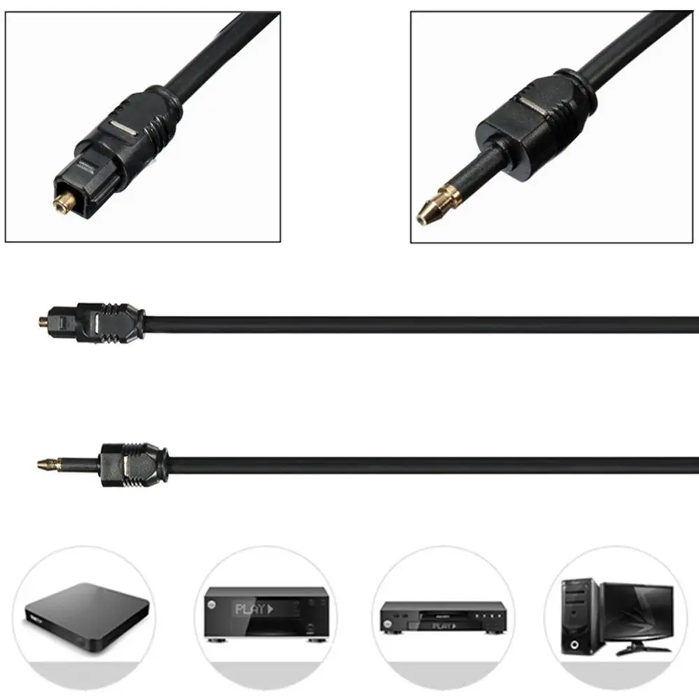 2M Audio Optical Fiber Line Mini 3.5 MM Plug Digital Optical Cable SPDIF Optical Audio Line To Round Mouth TOSLINK Connector-2