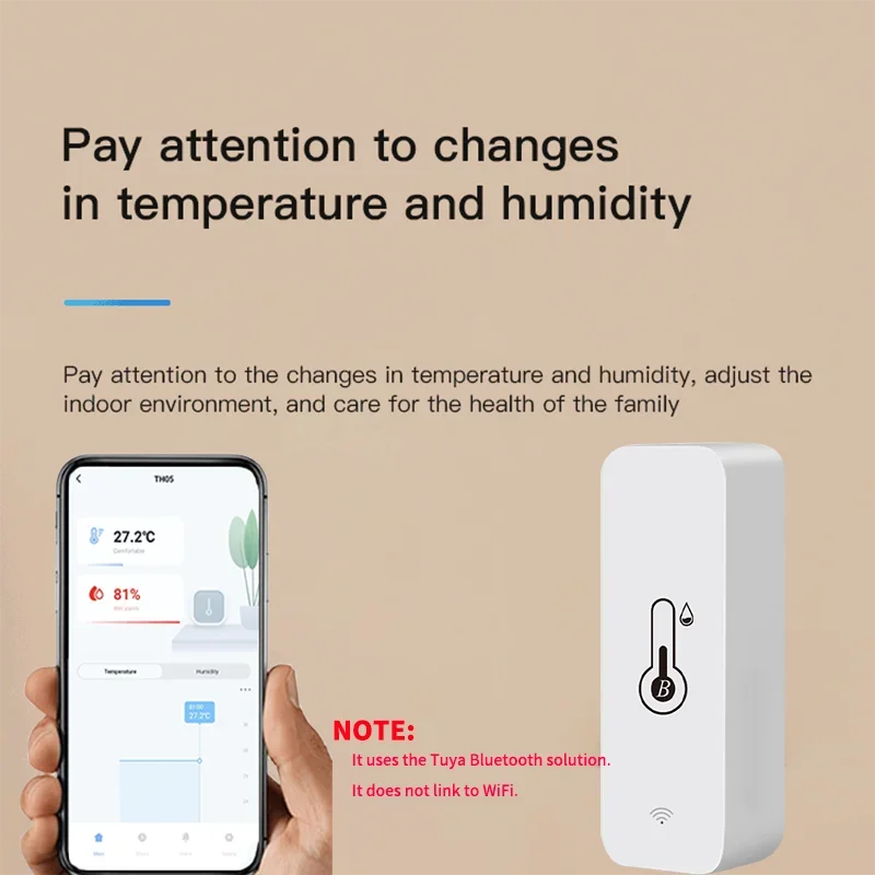 Tuya Smart Wireless Temperature Humidity Sensor Mini Bluetooth-Compatible APP Remote Control Thermometer Hygrometer 2PACK-2