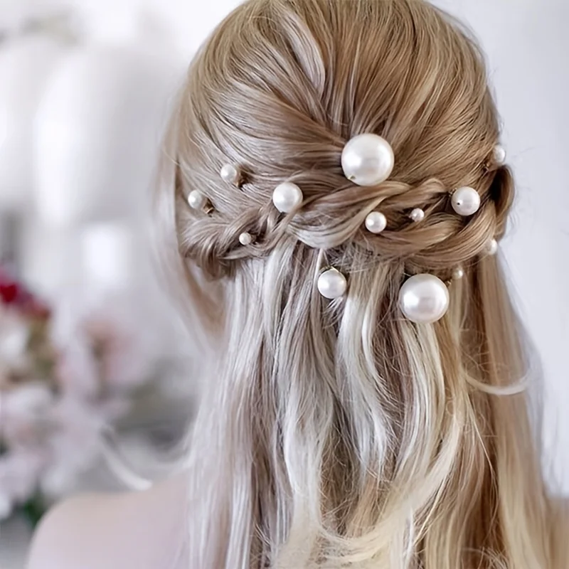 18Pcs Wedding Pearl Hair pins For Women Bride Bridal Hair Accessories Fashion Women Hair Clips Many Wedding Hair Jewelry Hairpin-2