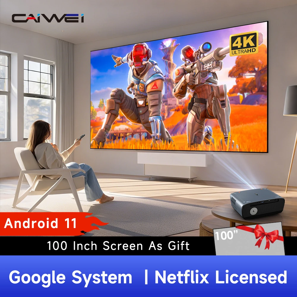 Netflix Licensed 4K UHD Android 11 Projector 5G WiFi Dolby Video Outdoor Portable Home Cinema 18000 Lumens LAser Projectors 2025