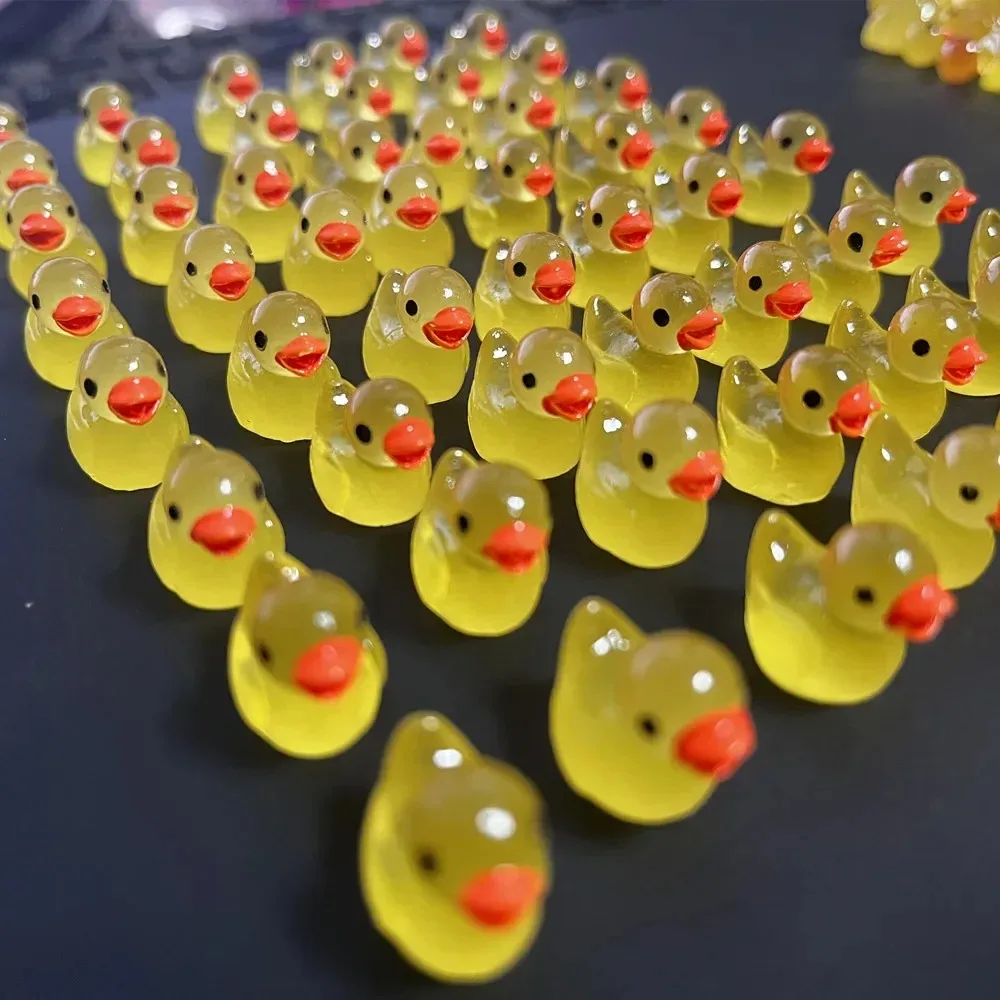 50PCS Glowing Mini Resin Little Ducks Moss Microlandscape Miniature Duck Figurines Fairy Garden Accessories Home Decor-2