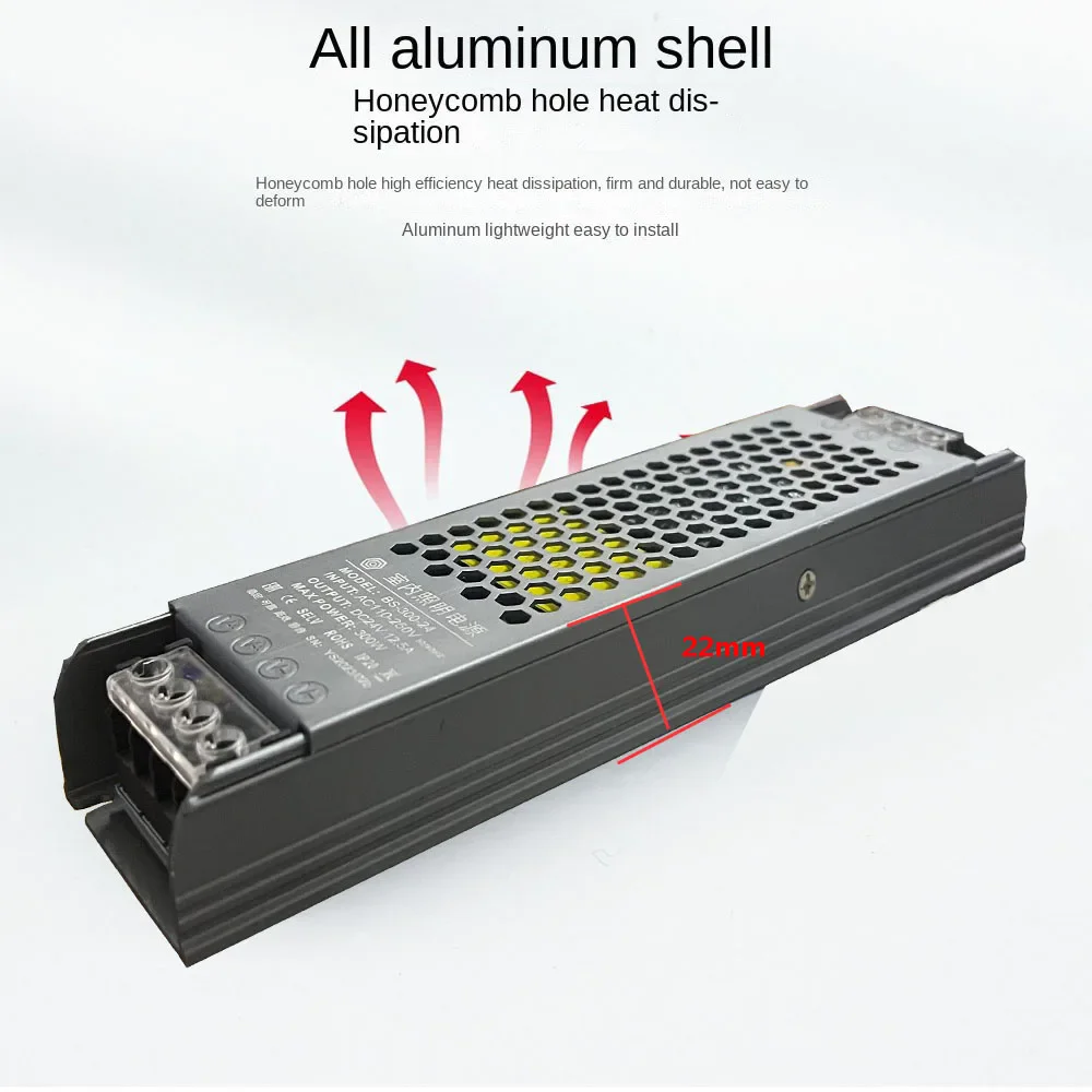 DC 12V 24V Switching Power Supply AC110-250V Mute Lighting Transformers 60W 100W 200W 300W 400W LED Light Driver Power Adapter-4