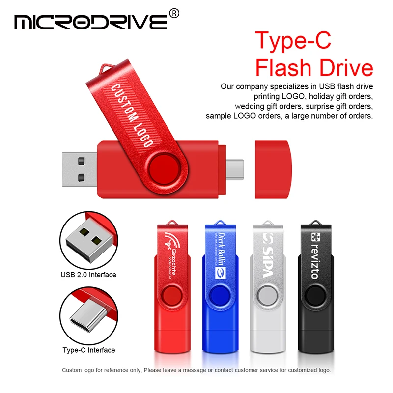 Metal OTG 2 IN 1 Type C pen drive 128GB usb memory stick 4GB 8GB 32GB 64GB 128GB cle usb cle usb flash drive memoria usb-4