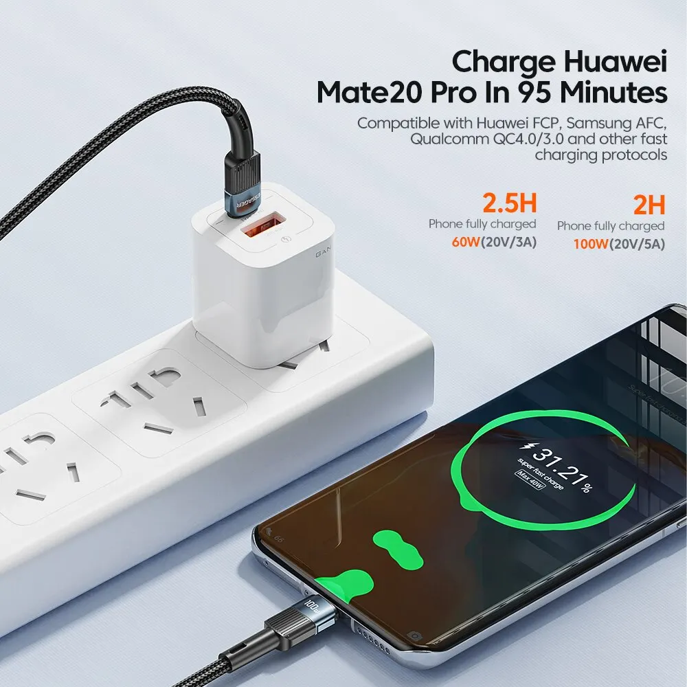 Essager 100W C To C Type C Cable USB C PD Fast Charging Charger Wire Cord For Macbook Samsung Xiaomi Type C USB C Cable-2
