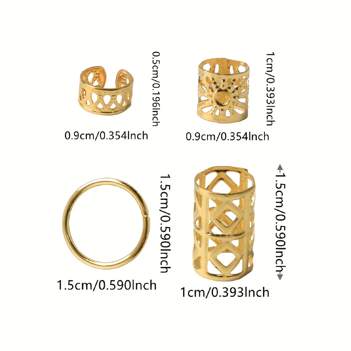 80pcs Dreadlock Hair Beads - Stylish Alloy Hair Accessories Loc Hair Jewelry for Braids for Girls and Women-4