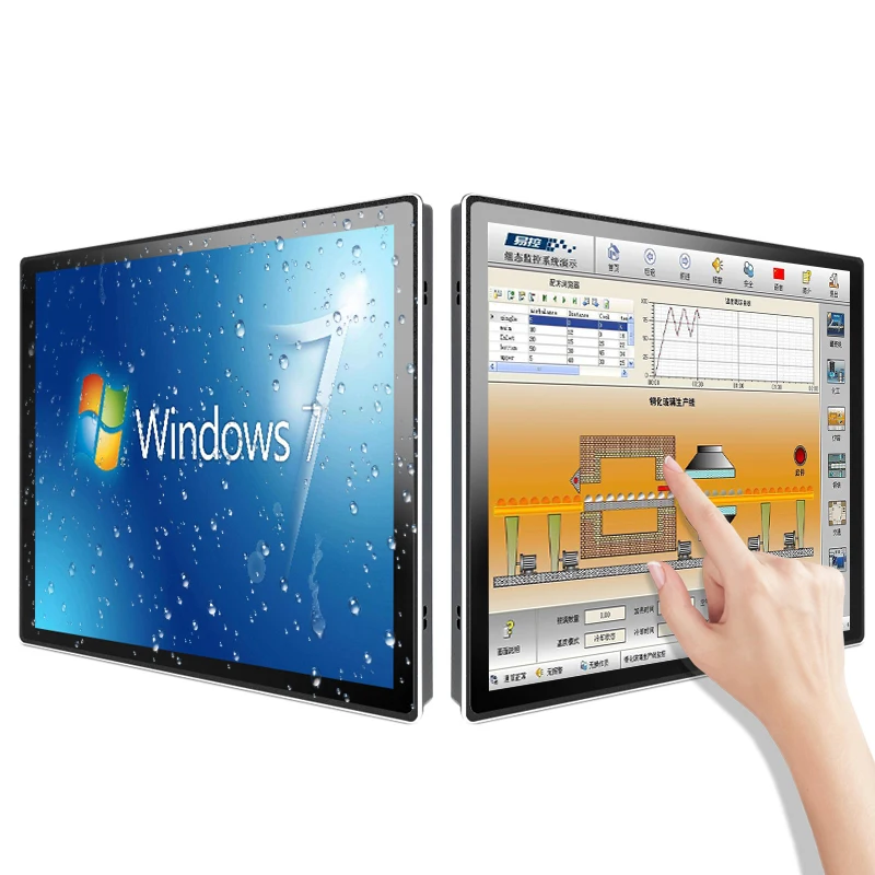 Industrial Capacitive Touch Screen Monitor 15.6 17 19 21.5 Inch Ip65 Waterproof Front flat Screen HDMI Industrial Display-2