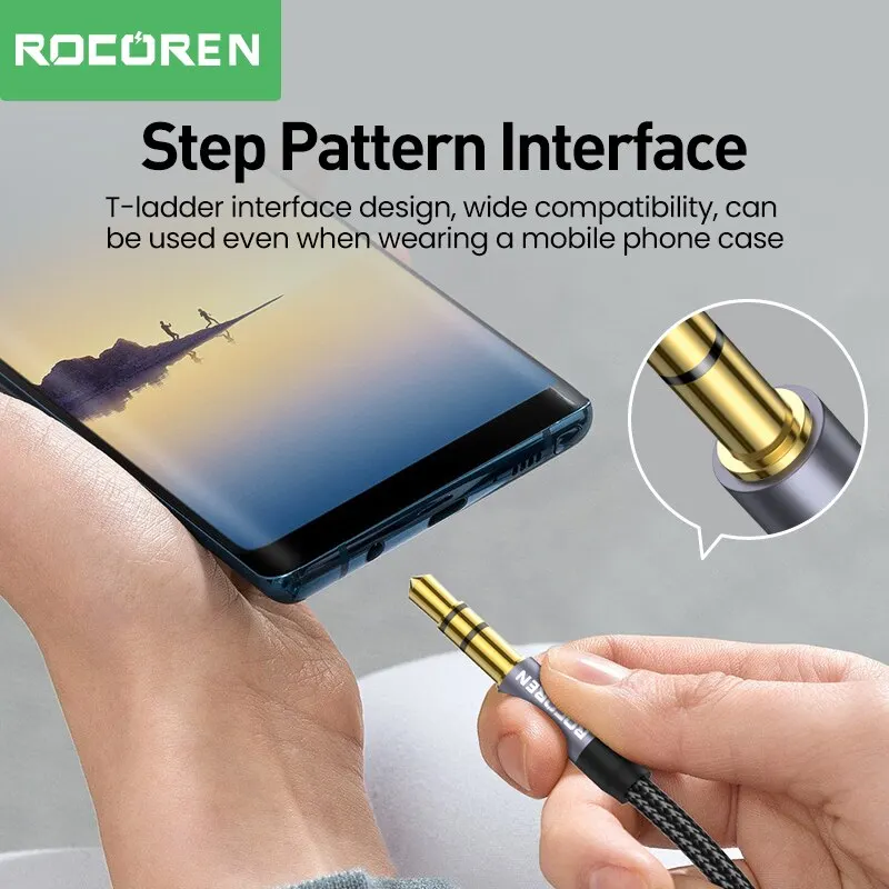 Rocoren 3.5mm Jack Audio Cable Jack 3.5mm Male to Male Audio Aux Cable For Phone Headphone Car MP3 Speaker Computer Aux Cord 5M-3