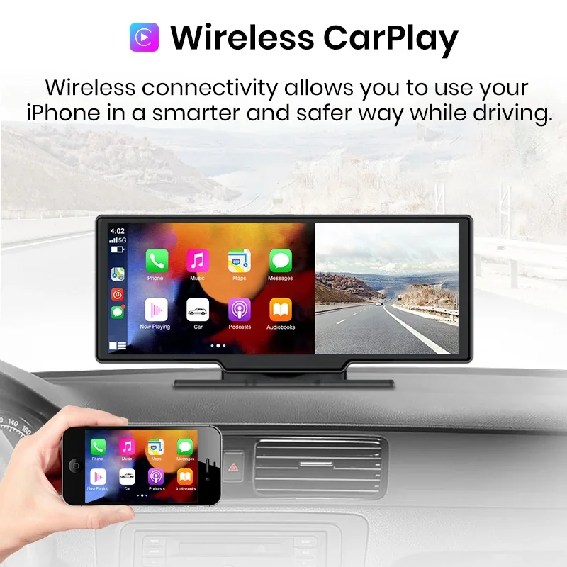 AWESAFE Dash Cam Rearview Camera Wifi Carplay & Android Auto 4K DVR GPS Navigation Video Recorder Dashboard Dual Len 24H Park-2