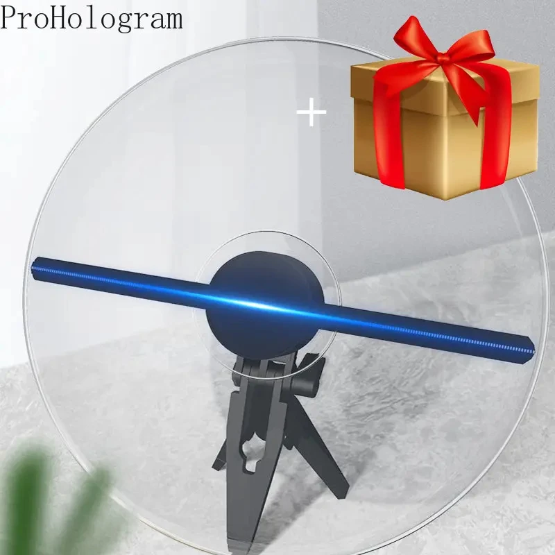 3D Fan Hologram Projector Y27 Led Sign Holographic Lamp Player Desktop 3D Commercial Advertising Display With Cover Stand-6