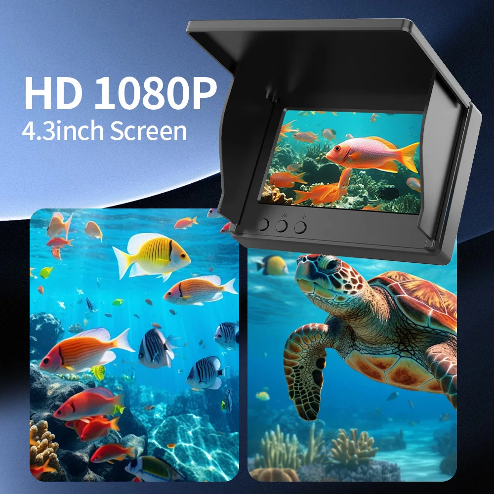 Portable Fish Depth Finder Water Handheld 1080P 4.3 Inch LCD Fish Finder Underwater 120° Fishing Camera With Night Vision-4
