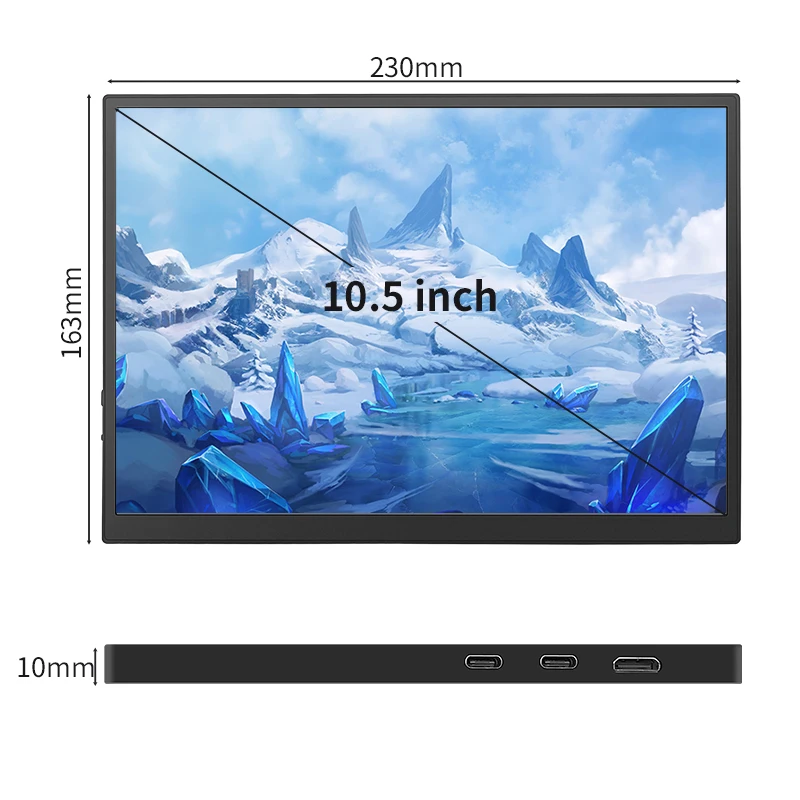 420Cd/m ² 10.5 inch Portable Monitor IPS FHD 1280P 100%SRGB Game Screen Laptop Mac Xbox PS4/5 Switch Display-6