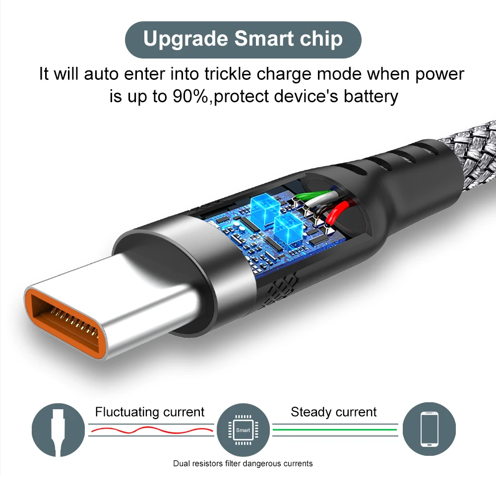 NNBILI 6a Verlengde Usb TYPE-C Kabel Gevlochten Datakabel For Samsung Huawei Xiaomi Switch Sony Ps5 TYPE-C 8M 5M 3M 2M 1M Kabel-4