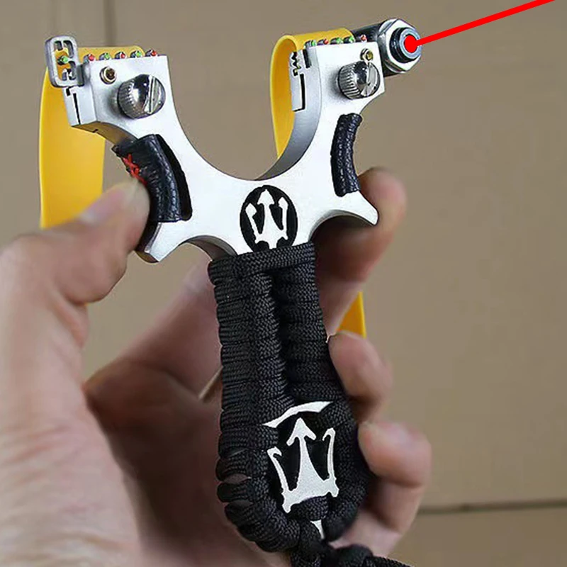 Laser Aiming Metal  Slingshot for New Player Professional Slingsshot Powerful Alloy Bow Shooting Outdoor Hunting Sling Shot-6