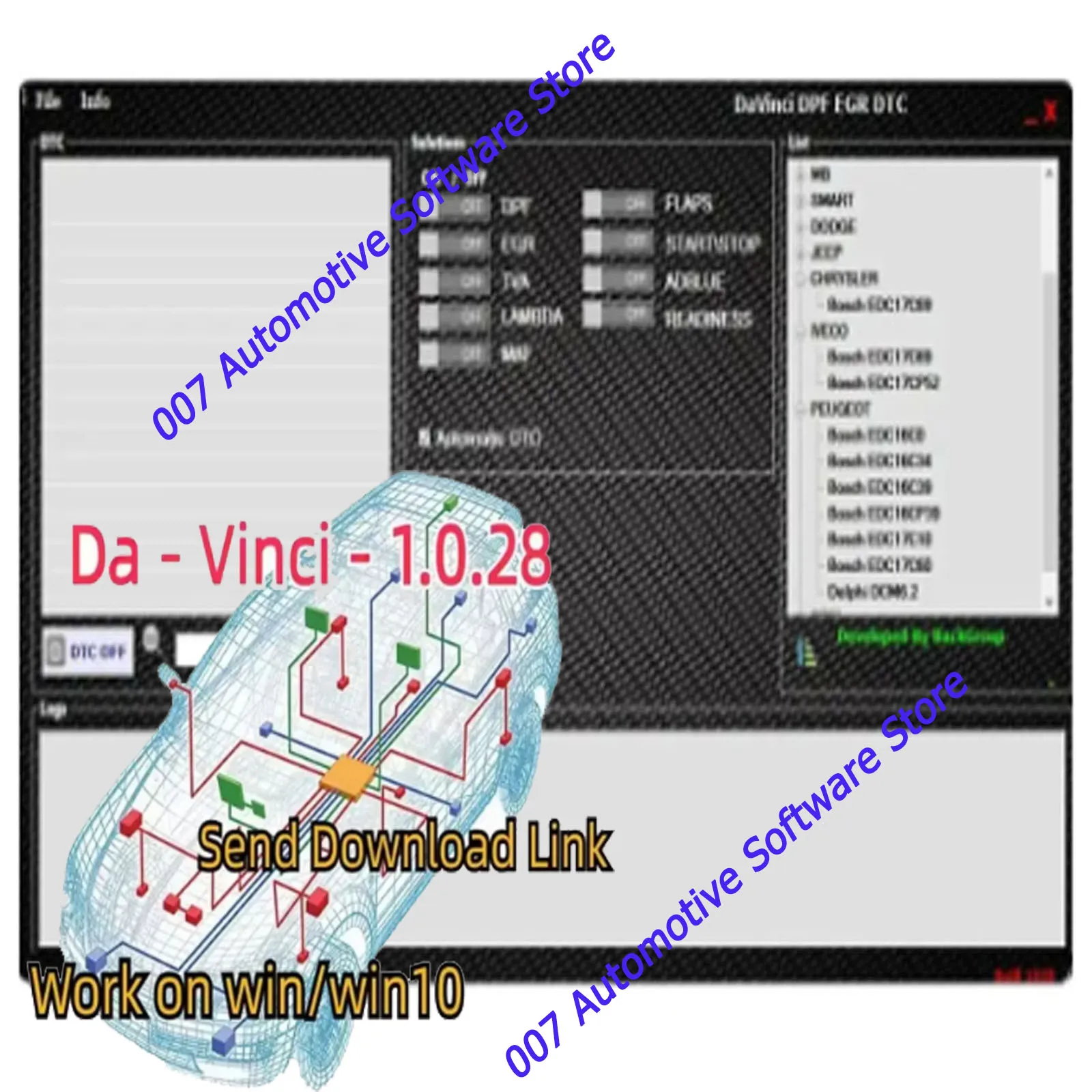 2025 Davincie 1.0.28 pro ECU Automotive Diagnostic Software Compatible with Windows 7 Supports KESS/KTAG for Programming-5