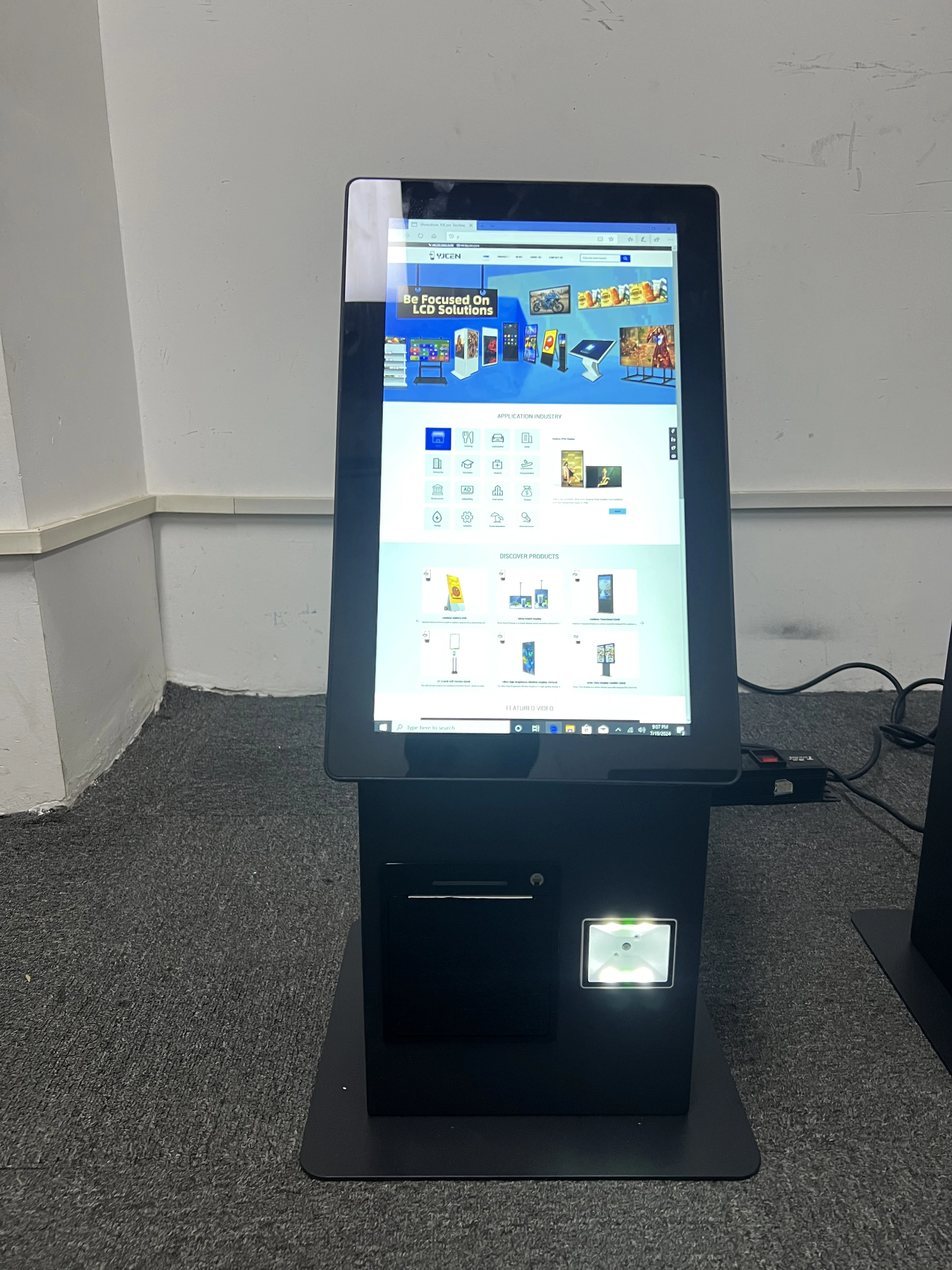 21.5 Inch Floor Standing Interactive Self Service Payment Kiosk Automatic Touch Screen Kiosk Mcdonalds Self Ordering Machine-5