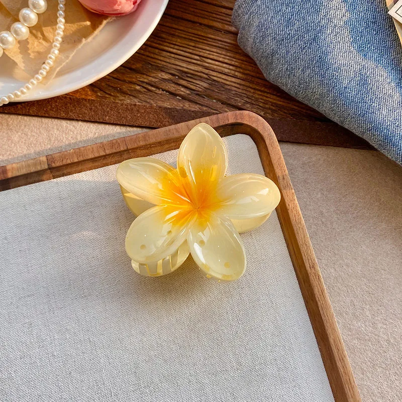 Five-petal flower Summer Super Fairy Vacation style frangeria Grab clip Shark Clip Acrylic flower hair grab hair accessories bac-4