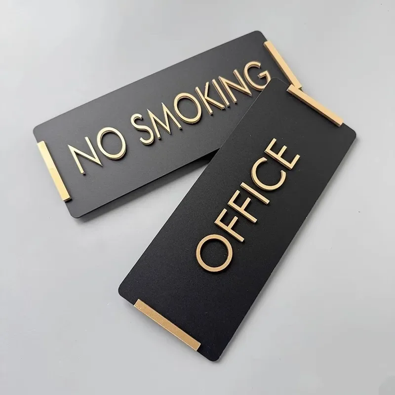Creative rectangular Signage Restroom Sign Plaque No Smoking Warning Board Warm Reminder Signage Office Indicator Plaque-5