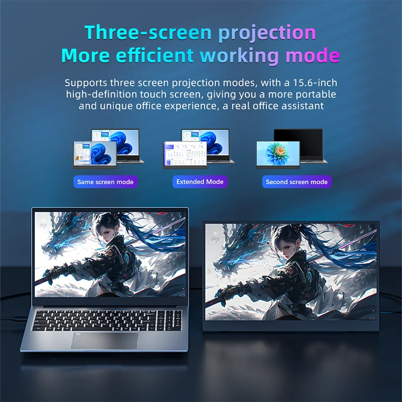 TUHUI 15.6'' Touch Portable Monitor Gaming 1080P FHD IPS USB-C HDMI Computer Display for Switch Xbox One PS4/5 Phone Pc Laptop-4