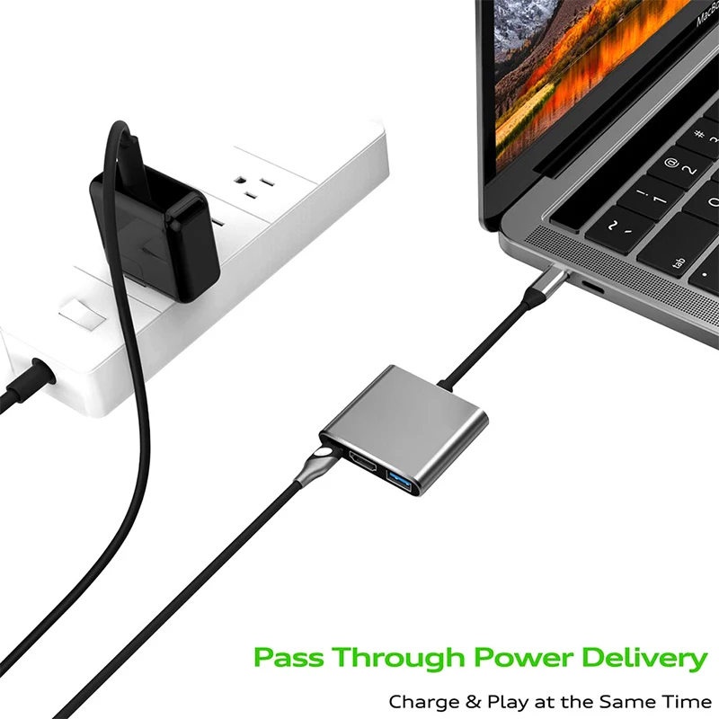 3 in 1 Usb Hub USB C to HDMI-compatible Splitter HUB Type-c to HDMI-compatible USB3.0 Docking Station For Macbook Air Converter-5